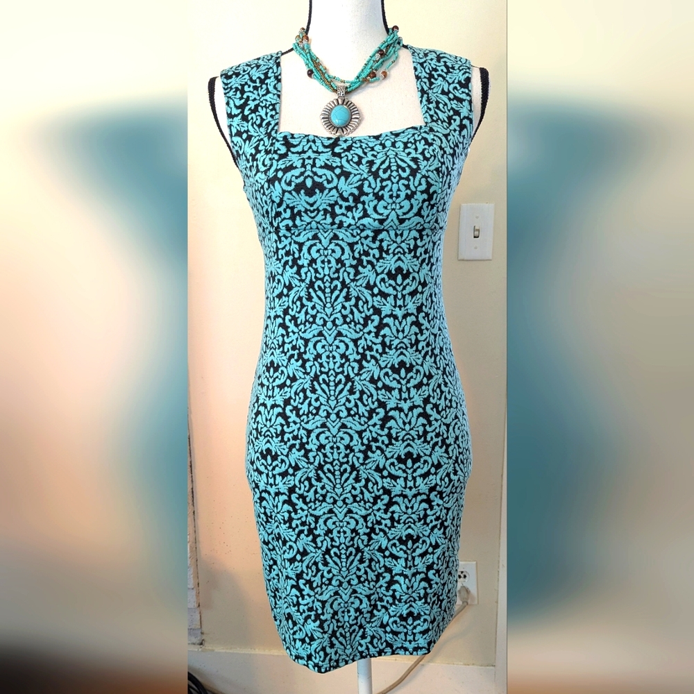 NWT Teal & Black Myth Dress With Open Back